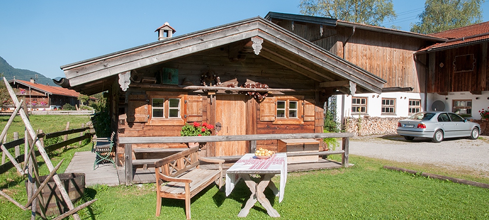 Garten mit Hütte Festlhof in Rottach-Egern am Tegernsee