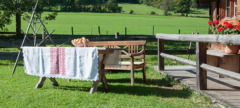 Garten mit Hütte Festlhof in Rottach-Egern am Tegernsee